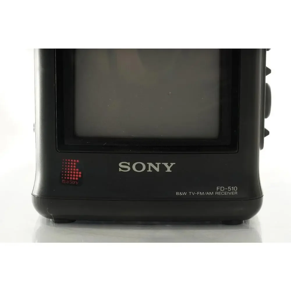 Vintage Sony Mega Watchman FD-510 4.5in B&W TV FM AM Receiver W Orig Box